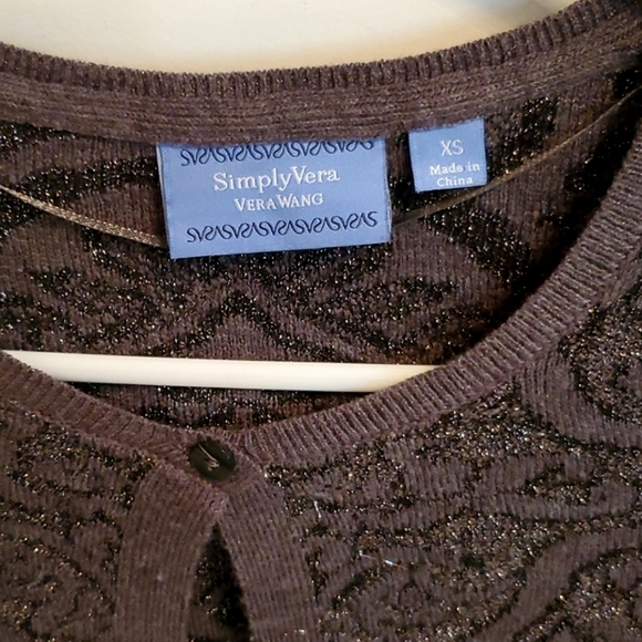 Vera Wang Sparkling Silver Grey cardigan - Picture 6 of 14